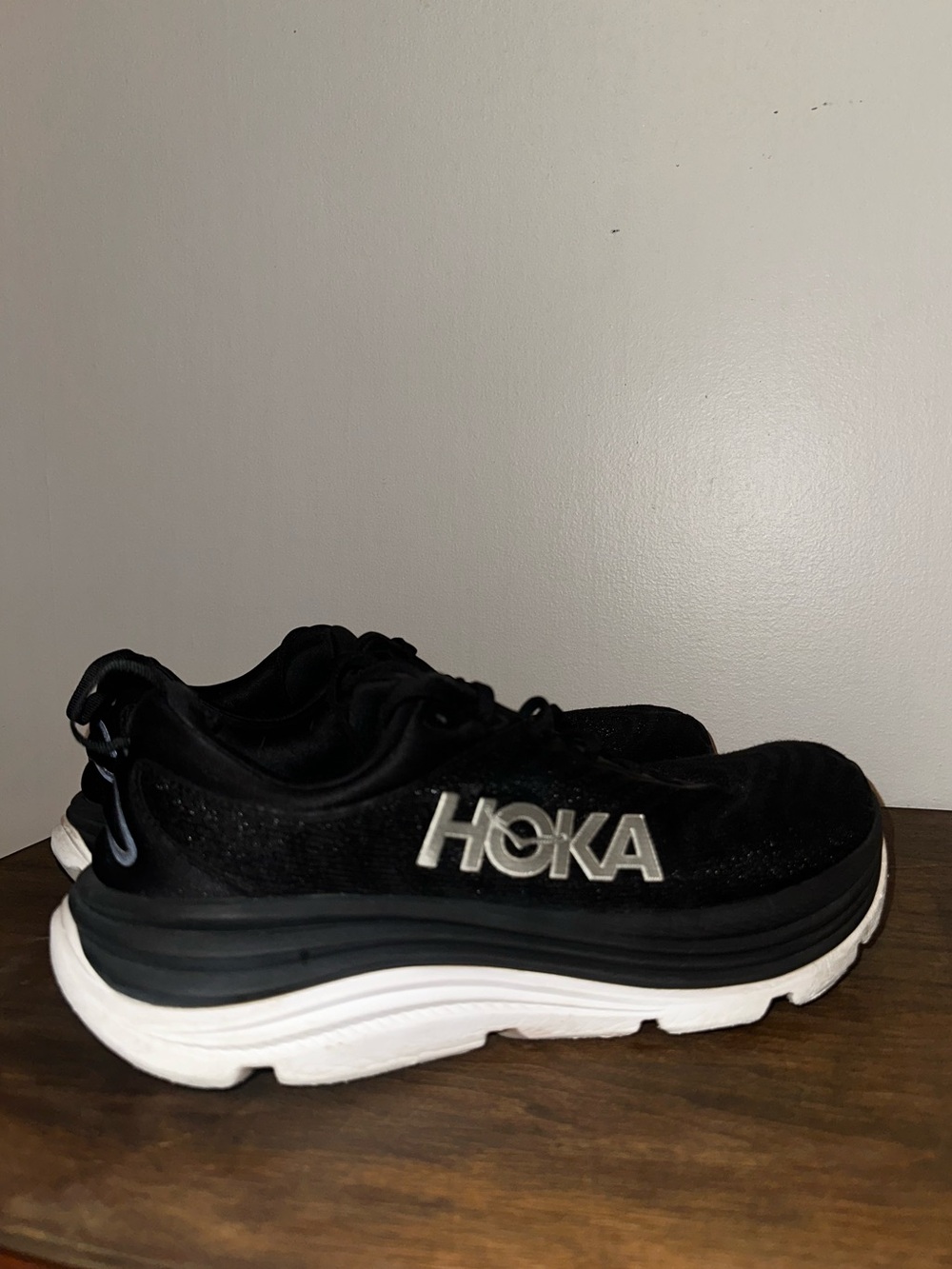 Hoka One One Gaviota 5 Shoes Mens 11.5 Wide Black White Running Sneakers Trainer